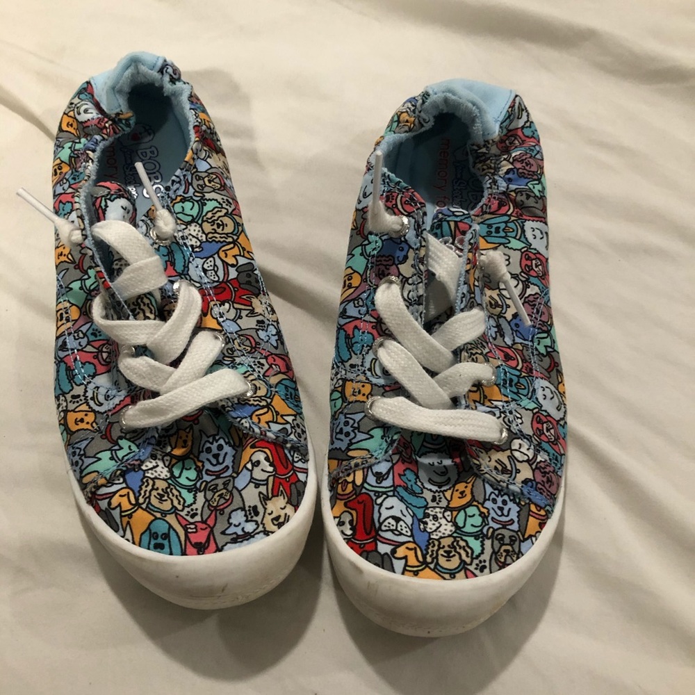 Slip on sneakers with dogs